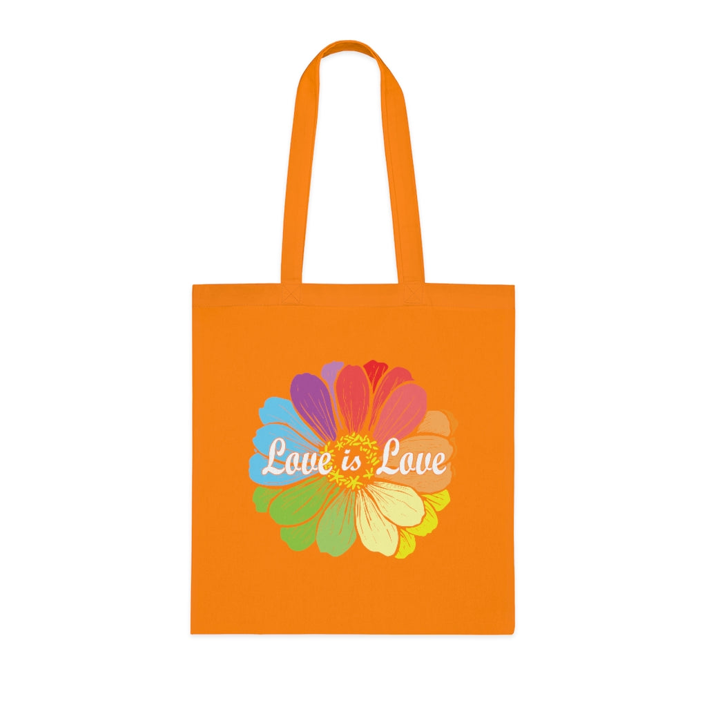 "Love is Love" Flower Cotton Tote Bag