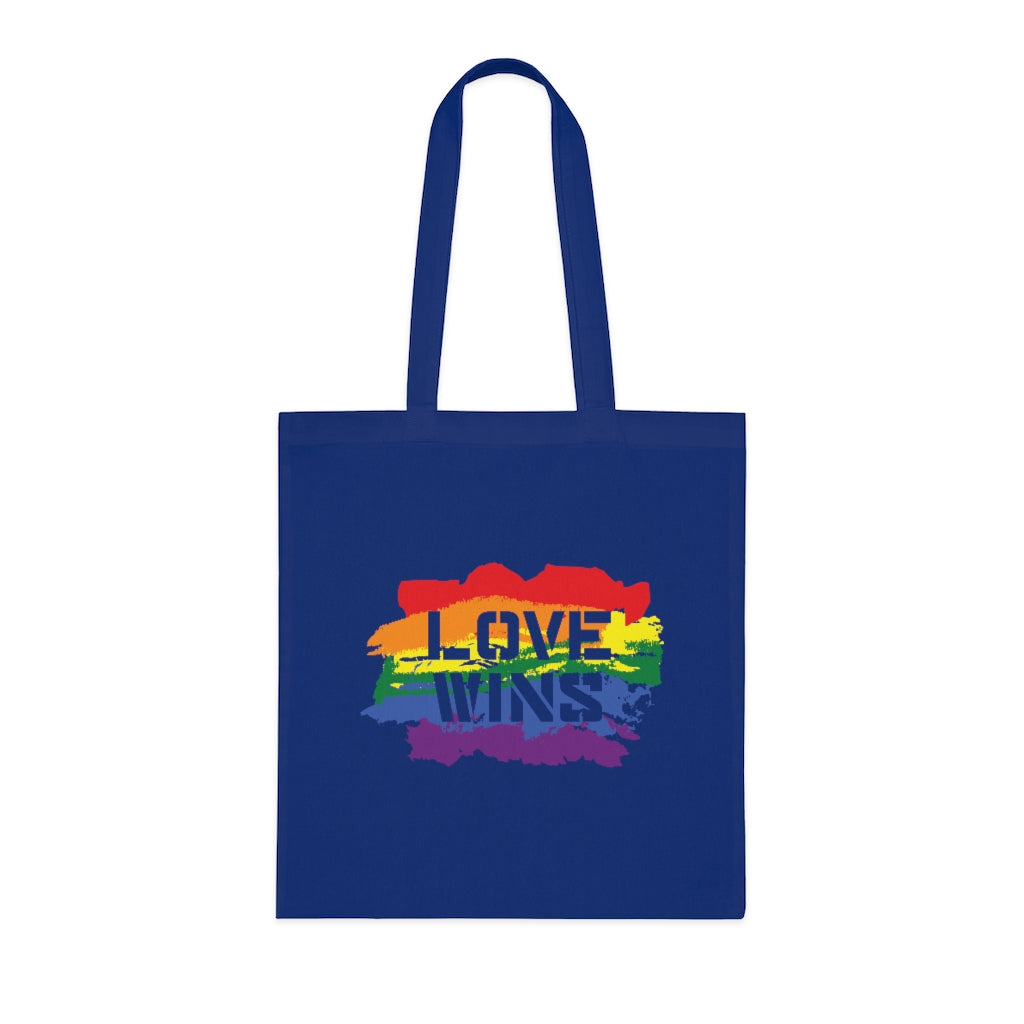"Love Wins" Rainbow Cotton Tote Bag